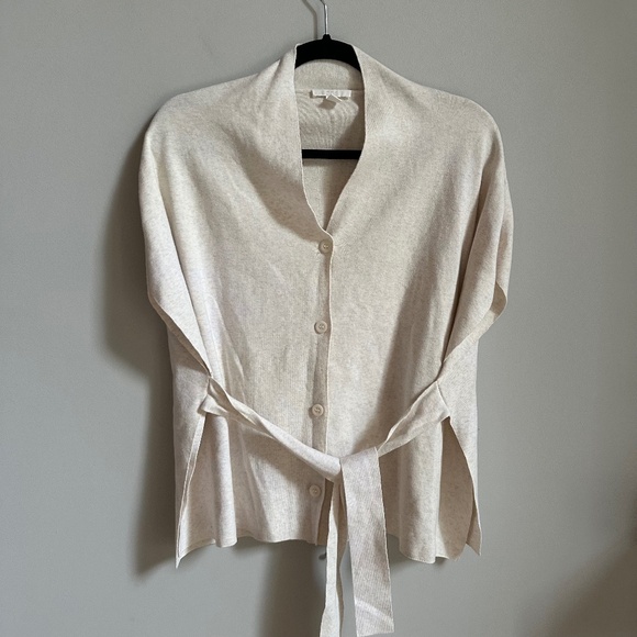 COS Cream Knit Tie Waist Kimono Sweater - Picture 1 of 4